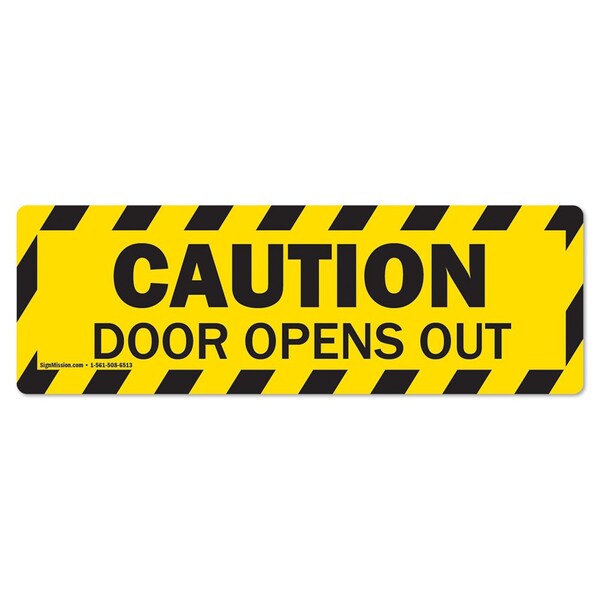 Caution-Door Opens Out 18in Non-Slip Floor Marker, 12PK, 16 in L, 16 in H, FD-2-R-16-12PK-99865